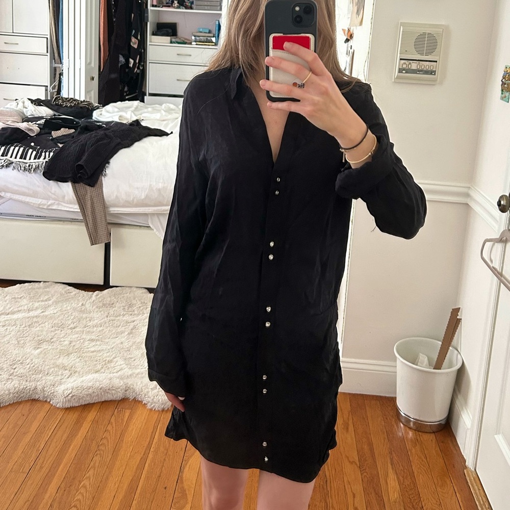 zara black mini dress